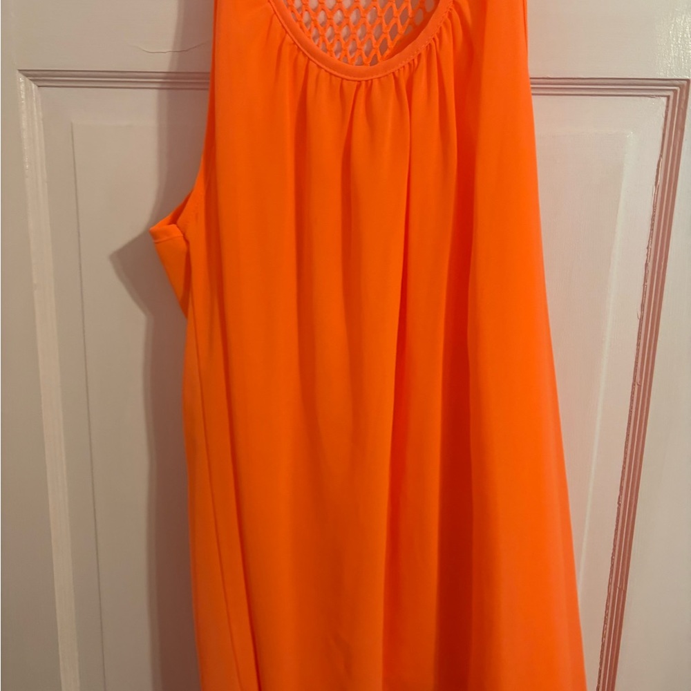 Vibrant Orange Sleeveless Dress